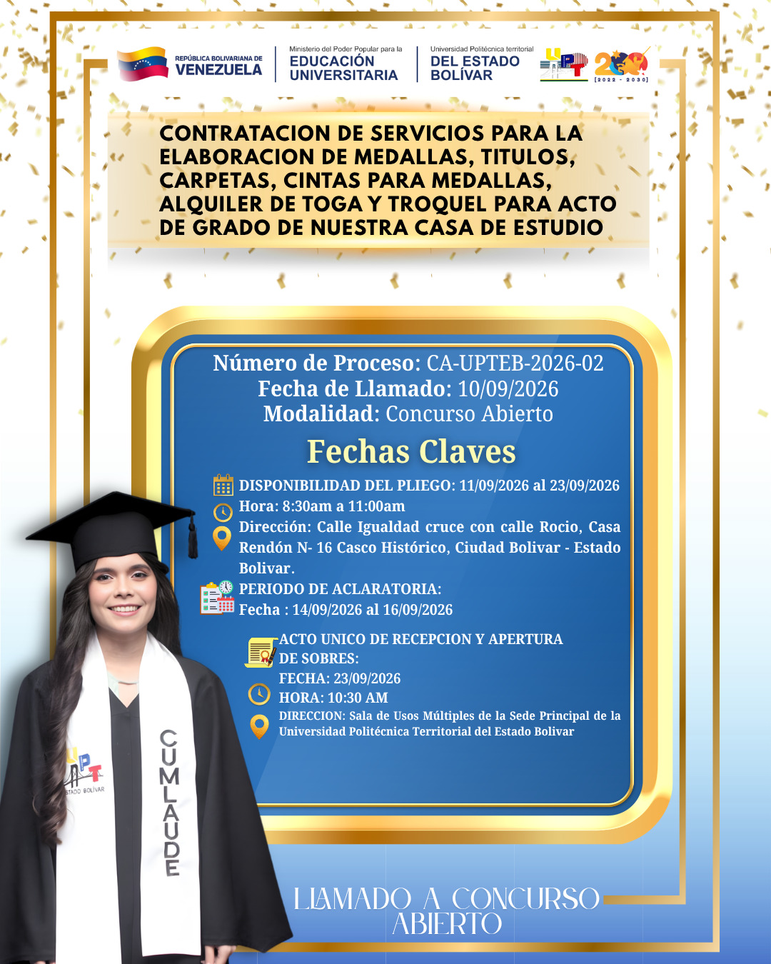 Comunicado Oficial UPTBolívar